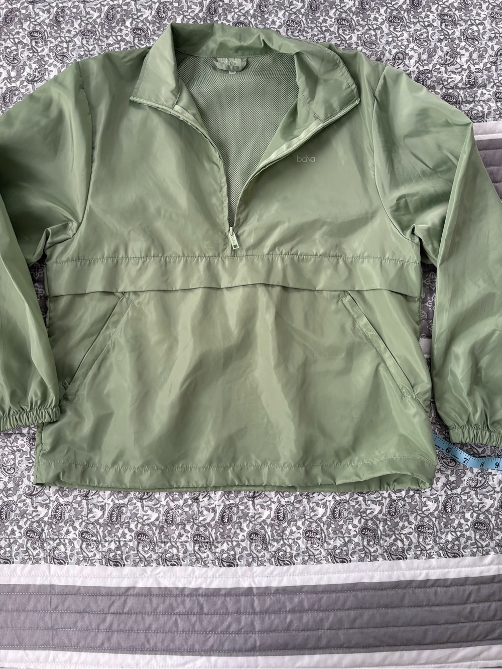 Bala Light Olive Green Half-Zip Rain Pullover